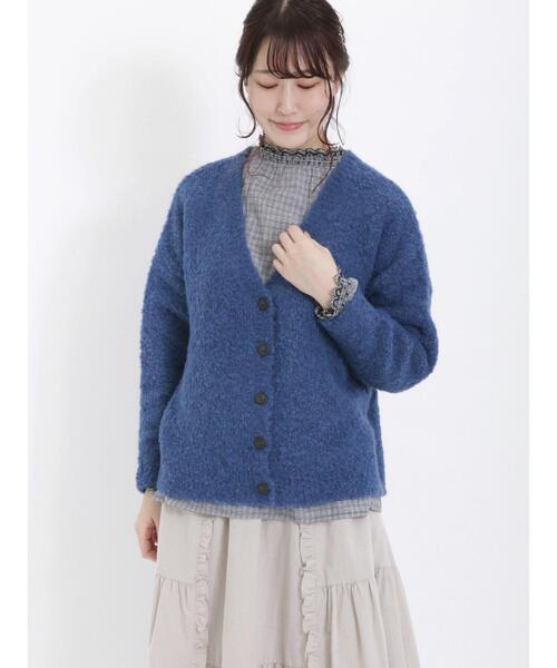 Samansa Mos2(サマンサ モスモス)の「ブークレVネックカーディガン(カーディガン/ボレロ・レディース・ブラック/ベージュ/グリーン/ブルー/キナリ/ピンク・F)」の9枚目の写真