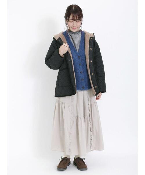 Samansa Mos2(サマンサ モスモス)の「ブークレVネックカーディガン(カーディガン/ボレロ・レディース・ブラック/ベージュ/グリーン/ブルー/キナリ/ピンク・F)」の12枚目の写真