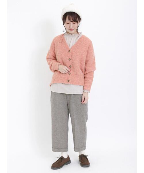 Samansa Mos2(サマンサ モスモス)の「ブークレVネックカーディガン(カーディガン/ボレロ・レディース・ブラック/ベージュ/グリーン/ブルー/キナリ/ピンク・F)」の15枚目の写真