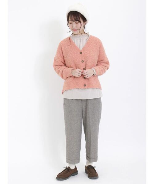 Samansa Mos2(サマンサ モスモス)の「ブークレVネックカーディガン(カーディガン/ボレロ・レディース・ブラック/ベージュ/グリーン/ブルー/キナリ/ピンク・F)」の16枚目の写真