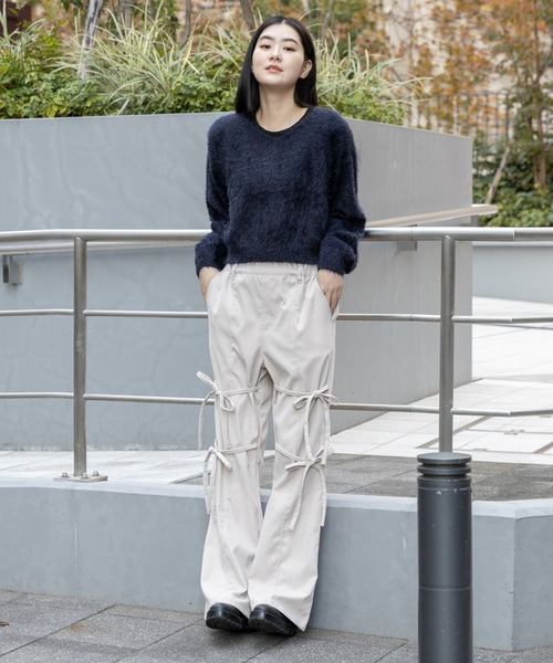 3.3 Field Trip （3.3フィールドトリップ）の「3.3 Field Trip／シャギータンタケニット 2102355（ニット/セーター・レディース・ネイビー/グレー/アイボリー・FREE）」の7枚目の写真