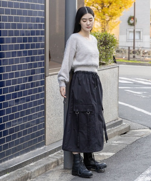 3.3 Field Trip （3.3フィールドトリップ）の「3.3 Field Trip／シャギータンタケニット 2102355（ニット/セーター・レディース・ネイビー/グレー/アイボリー・FREE）」の12枚目の写真