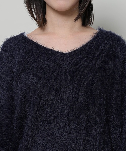 3.3 Field Trip （3.3フィールドトリップ）の「3.3 Field Trip／シャギータンタケニット 2102355（ニット/セーター・レディース・ネイビー/グレー/アイボリー・FREE）」の19枚目の写真