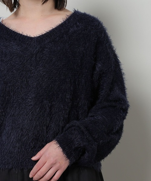 3.3 Field Trip （3.3フィールドトリップ）の「3.3 Field Trip／シャギータンタケニット 2102355（ニット/セーター・レディース・ネイビー/グレー/アイボリー・FREE）」の20枚目の写真