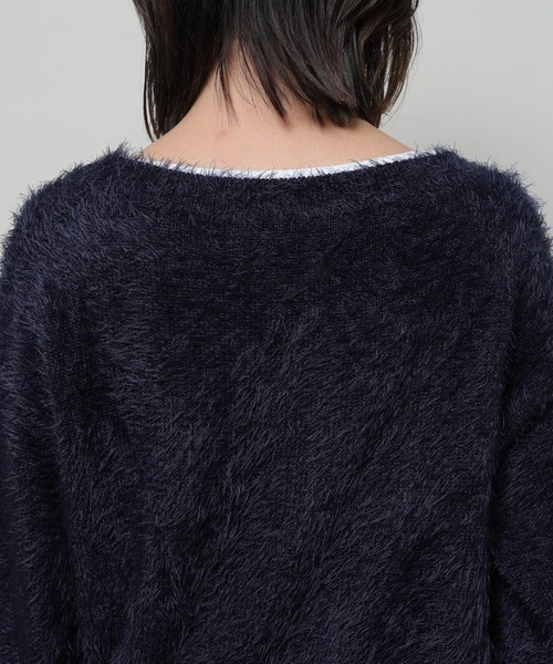 3.3 Field Trip （3.3フィールドトリップ）の「3.3 Field Trip／シャギータンタケニット 2102355（ニット/セーター・レディース・ネイビー/グレー/アイボリー・FREE）」の22枚目の写真