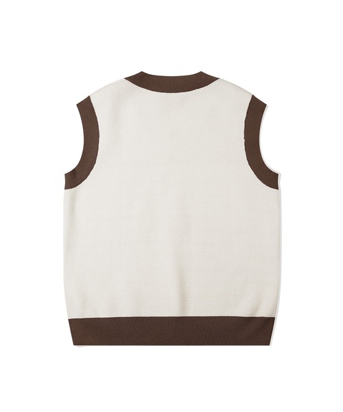 HOOK（フック）の「HOOK -original- かわいいネコとひまわりニットベスト（ベスト・メンズ・グリーン/ブラウン・M/L/XL）」の7枚目の写真