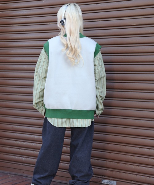 HOOK（フック）の「HOOK -original- かわいいネコとひまわりニットベスト（ベスト・メンズ・グリーン/ブラウン・M/L/XL）」の21枚目の写真