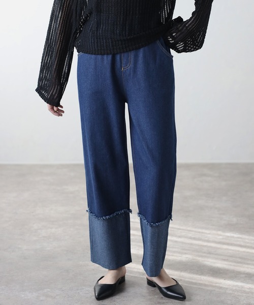 amini(アミニ)の「【2024 S/S 新作】デニムパンツ(デニムパンツ・レディース・インディゴブルー/ブラック・MEDIUM)」の6枚目の写真