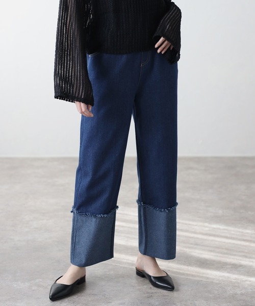 amini(アミニ)の「【2024 S/S 新作】デニムパンツ(デニムパンツ・レディース・インディゴブルー/ブラック・MEDIUM)」の7枚目の写真