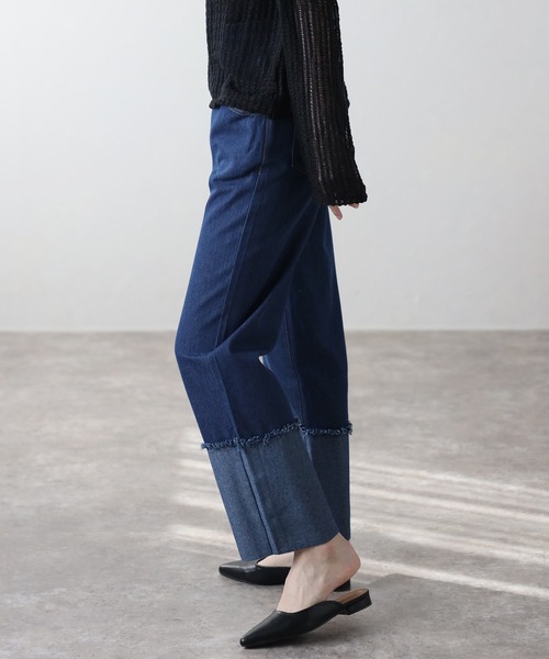 amini(アミニ)の「【2024 S/S 新作】デニムパンツ(デニムパンツ・レディース・インディゴブルー/ブラック・MEDIUM)」の8枚目の写真