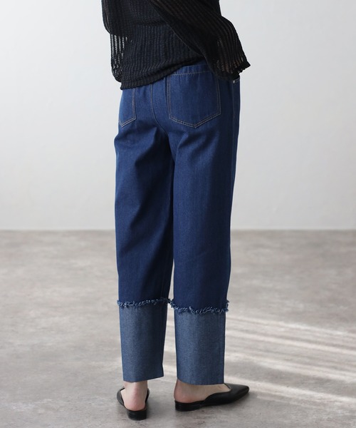 amini(アミニ)の「【2024 S/S 新作】デニムパンツ(デニムパンツ・レディース・インディゴブルー/ブラック・MEDIUM)」の9枚目の写真