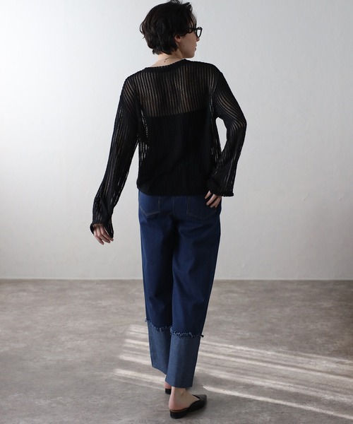 amini(アミニ)の「【2024 S/S 新作】デニムパンツ(デニムパンツ・レディース・インディゴブルー/ブラック・MEDIUM)」の11枚目の写真