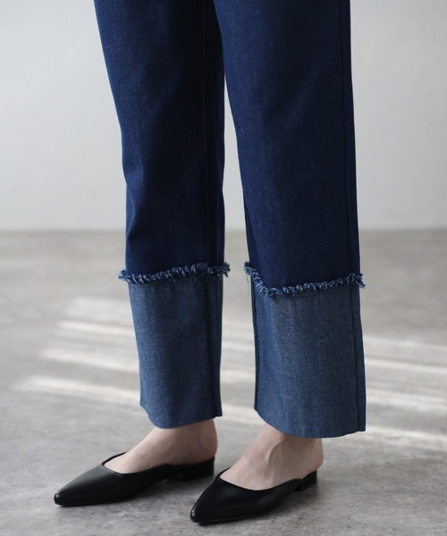amini(アミニ)の「【2024 S/S 新作】デニムパンツ(デニムパンツ・レディース・インディゴブルー/ブラック・MEDIUM)」の14枚目の写真