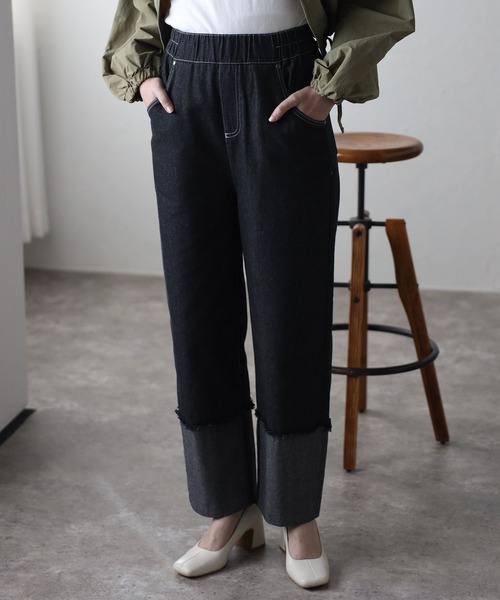 amini(アミニ)の「【2024 S/S 新作】デニムパンツ(デニムパンツ・レディース・インディゴブルー/ブラック・MEDIUM)」の15枚目の写真