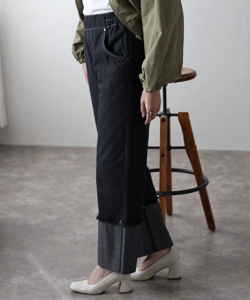 amini(アミニ)の「【2024 S/S 新作】デニムパンツ(デニムパンツ・レディース・インディゴブルー/ブラック・MEDIUM)」の4枚目の写真