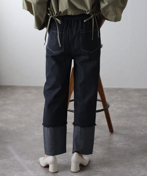 amini(アミニ)の「【2024 S/S 新作】デニムパンツ(デニムパンツ・レディース・インディゴブルー/ブラック・MEDIUM)」の5枚目の写真