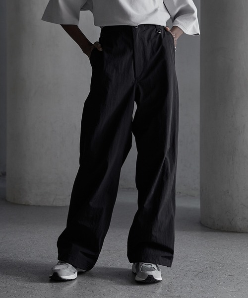 CALLNE（カルネ）の「【CALLNE】Nylon Tech Easy Straight Pants / ナイロンテックイージーストレートパンツ（撥水&防風）（その他パンツ・メンズ・ブラック/チャコールグレー・L/M）」の10枚目の写真