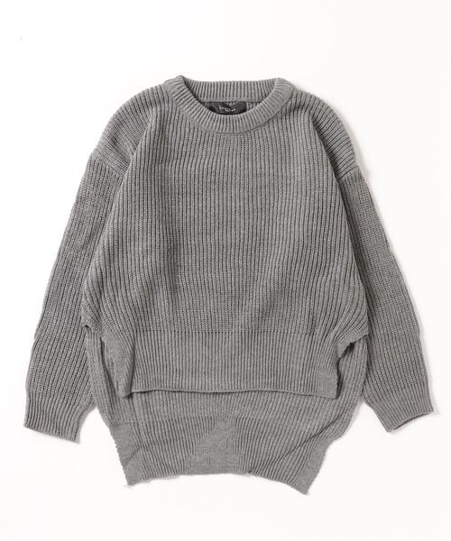 Louches（ルーシュ）の「ラウンドデザインプルオーバーニット（ニット/セーター・レディース・アイボリー/グレー・FREE）」の4枚目の写真