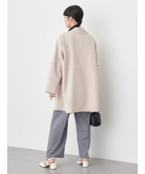 earth music&ecology(アースミュージックアンドエコロジー)の「ニュアンスビッグカラーコート(トレンチコート・レディース・ベージュ/ネイビー・FREE)」の7枚目の写真