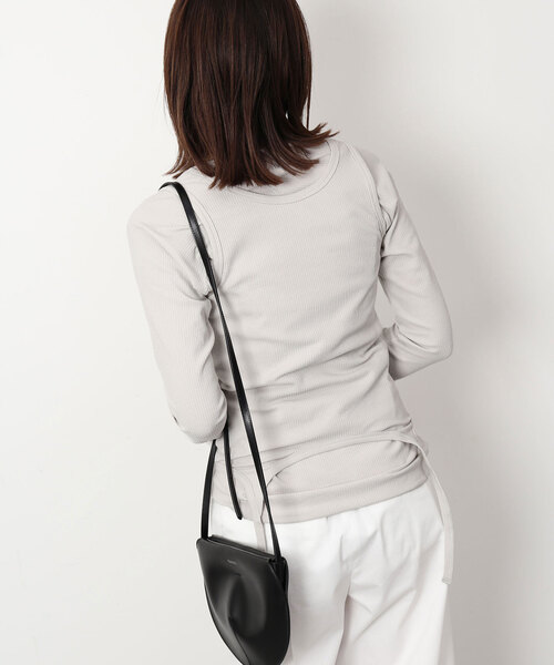 SLOBE IENA（スローブイエナ）の「強撚フライスガーターデザインタンク（タンクトップ・レディース・グレー/ホワイト・FREE）」の6枚目の写真