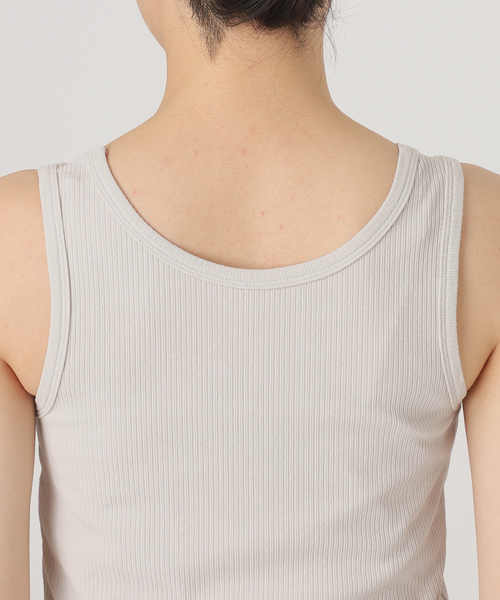 SLOBE IENA（スローブイエナ）の「強撚フライスガーターデザインタンク（タンクトップ・レディース・グレー/ホワイト・FREE）」の19枚目の写真