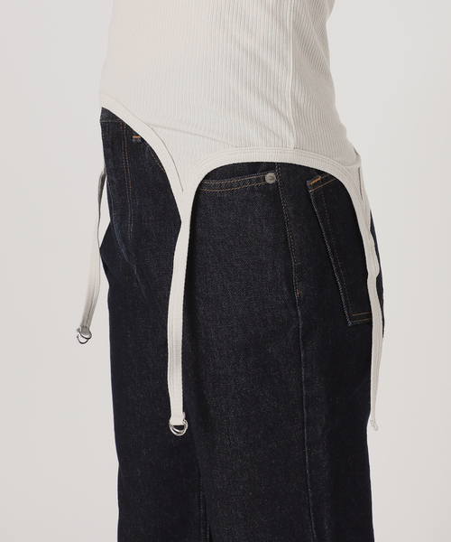 SLOBE IENA（スローブイエナ）の「強撚フライスガーターデザインタンク（タンクトップ・レディース・グレー/ホワイト・FREE）」の21枚目の写真