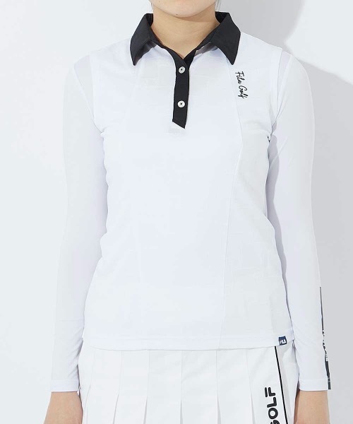 FILA GOLF(フィラゴルフ )の「【FILA GOLF/フィラゴルフ】レディースノースリーブシャツ+インナーセット ゴルフ(シャツ/ブラウス・レディース・ブラック/ホワイト・MEDIUM/LARGE/X-LARGE/SMALL)」の2枚目の写真
