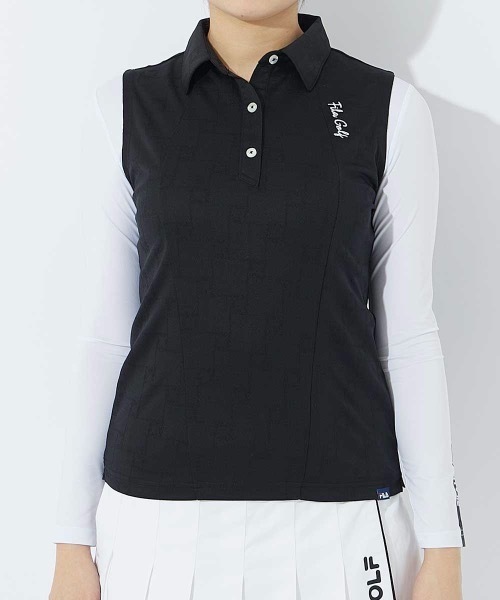 FILA GOLF(フィラゴルフ )の「【FILA GOLF/フィラゴルフ】レディースノースリーブシャツ+インナーセット ゴルフ(シャツ/ブラウス・レディース・ブラック/ホワイト・MEDIUM/LARGE/X-LARGE/SMALL)」の1枚目の写真