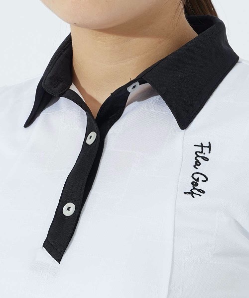 FILA GOLF(フィラゴルフ )の「【FILA GOLF/フィラゴルフ】レディースノースリーブシャツ+インナーセット ゴルフ(シャツ/ブラウス・レディース・ブラック/ホワイト・MEDIUM/LARGE/X-LARGE/SMALL)」の4枚目の写真