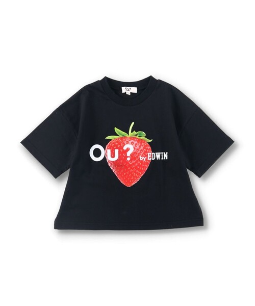 EDWIN(エドウィン)の「【Ou? by EDWIN】Ou?BIGロゴ半袖Tシャツ(Tシャツ/カットソー・キッズ・オフホワイト/ブラック・100/150/110/120/90/130/140)」の4枚目の写真