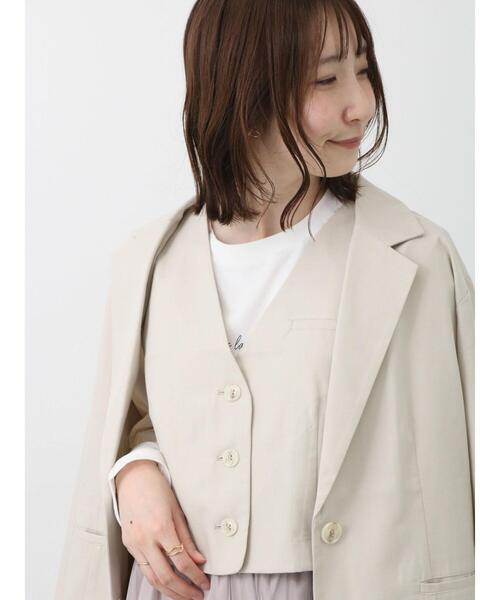 Te chichi TERRASSE（テチチテラス）の「【セットアップ可】ショートジレ（ベスト・レディース・ベージュ/グレー/チャコールグレー・F）」の3枚目の写真