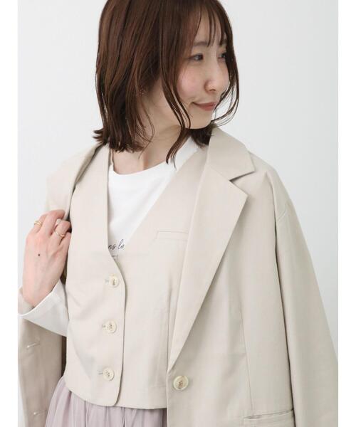 Te chichi TERRASSE（テチチテラス）の「【セットアップ可】ショートジレ（ベスト・レディース・ベージュ/グレー/チャコールグレー・F）」の19枚目の写真