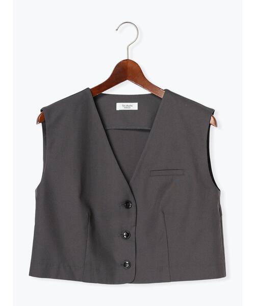 Te chichi TERRASSE（テチチテラス）の「【セットアップ可】ショートジレ（ベスト・レディース・ベージュ/グレー/チャコールグレー・F）」の12枚目の写真