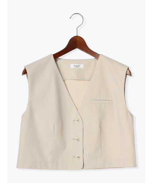 Te chichi TERRASSE（テチチテラス）の「【セットアップ可】ショートジレ（ベスト・レディース・ベージュ/グレー/チャコールグレー・F）」の11枚目の写真