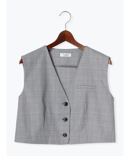 Te chichi TERRASSE（テチチテラス）の「【セットアップ可】ショートジレ（ベスト・レディース・ベージュ/グレー/チャコールグレー・F）」の10枚目の写真