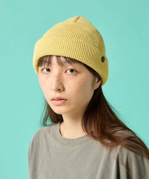 CPH（シーピーエイチ）の「CPH/シーピーエイチ/Cuff knit cap/Straw yarn/87-81（ニットキャップ/ビーニー・メンズ・ブラック/ブルー/イエロー/ベージュ・F）」の4枚目の写真