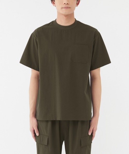 BODY WILD(ボディーワイルド)の「BODY WILD/ボディワイルド 半袖プルオーバー 2WAYナイロン(Tシャツ/カットソー・メンズ・ダークネイビー/ベージュ系その他/ダークカーキ/ブラック・MEDIUM/LARGE)」の3枚目の写真