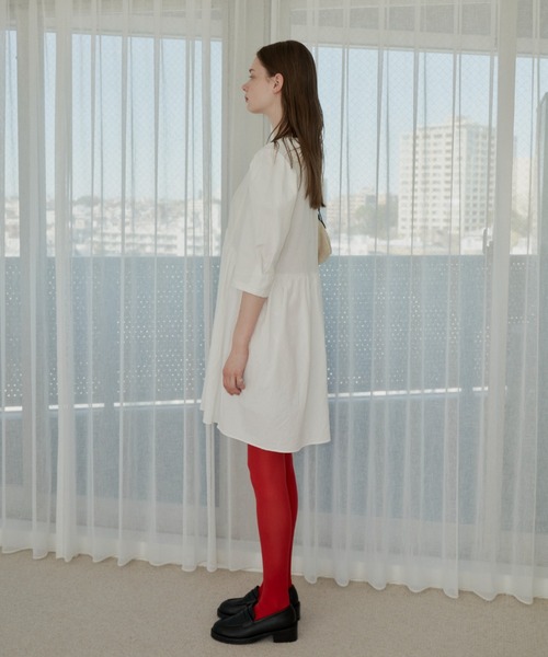 GIUNON（ジウノン）の「puff sleeve dress / パフスリーブドレス（ワンピース・レディース・ホワイト/ブラック・FREE）」の15枚目の写真