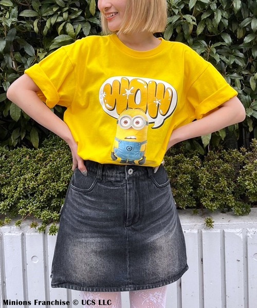 4GEEKS BY SPIRALGIRL(フォーギークスバイスパイラルガール)の「【Minion/ミニオン/デイブ】3DアートTシャツ(Tシャツ/カットソー・レディース・ホワイト/ブラック/パープル/ブラウン/レッド/ピンク/ターコイズブルー/イエロー/オレンジ/ブルー/グリーン/ベビーピンク・FREE)」の13枚目の写真