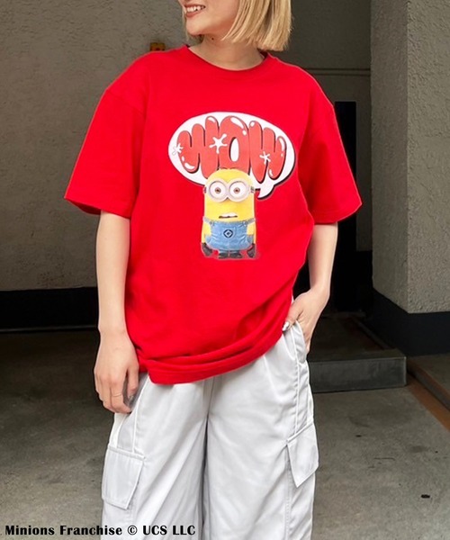 4GEEKS BY SPIRALGIRL(フォーギークスバイスパイラルガール)の「【Minion/ミニオン/デイブ】3DアートTシャツ(Tシャツ/カットソー・レディース・ホワイト/ブラック/パープル/ブラウン/レッド/ピンク/ターコイズブルー/イエロー/オレンジ/ブルー/グリーン/ベビーピンク・FREE)」の17枚目の写真