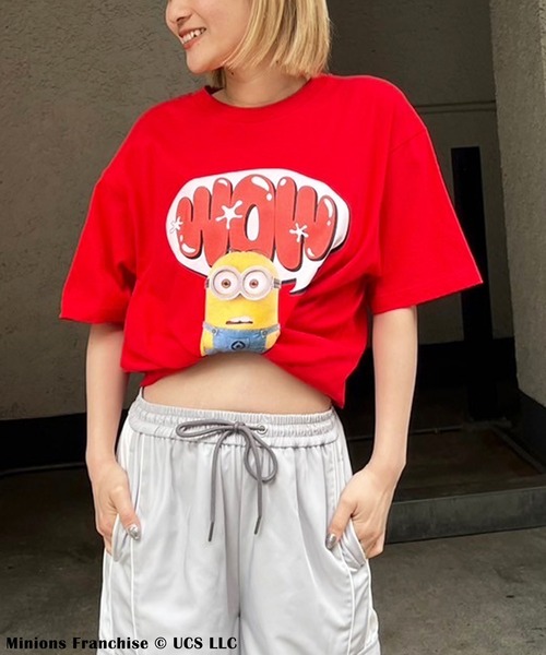 4GEEKS BY SPIRALGIRL(フォーギークスバイスパイラルガール)の「【Minion/ミニオン/デイブ】3DアートTシャツ(Tシャツ/カットソー・レディース・ホワイト/ブラック/パープル/ブラウン/レッド/ピンク/ターコイズブルー/イエロー/オレンジ/ブルー/グリーン/ベビーピンク・FREE)」の15枚目の写真