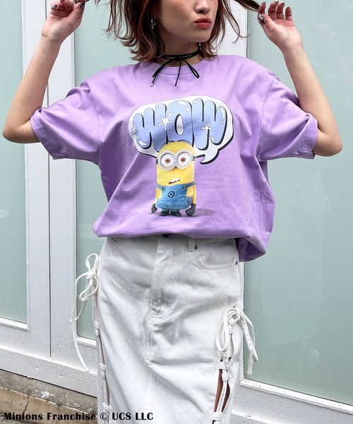 4GEEKS BY SPIRALGIRL(フォーギークスバイスパイラルガール)の「【Minion/ミニオン/デイブ】3DアートTシャツ(Tシャツ/カットソー・レディース・ホワイト/ブラック/パープル/ブラウン/レッド/ピンク/ターコイズブルー/イエロー/オレンジ/ブルー/グリーン/ベビーピンク・FREE)」の21枚目の写真