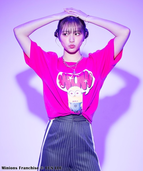 フォーギークスバイスパイラルガール 4GEEKs by SPIRALGIRL 【Minion/ミニオン/デイブ】3DアートTシャツ （ブラウン） Minion/ミニオン/デイブ】3DアートTシャツ 4GEEKs by SPIRALGIRL