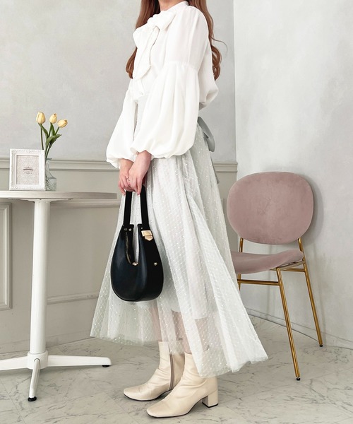 apres jour（アプレジュール）の「バックリボンキラキラハイウエスト