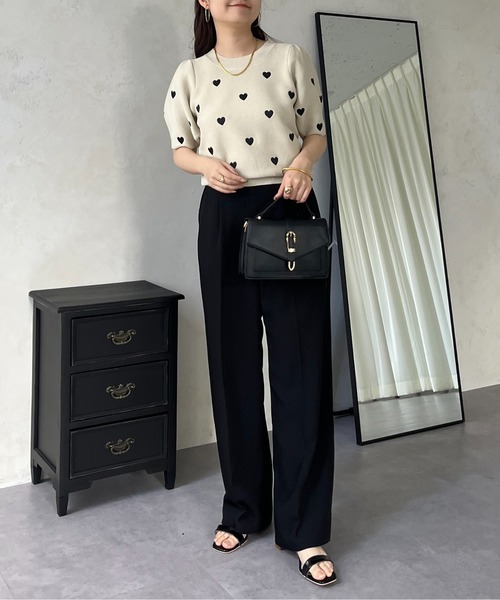 prose verse（プロズヴェール）の「半袖ハート刺繍ニット（ニット/セーター・レディース・ブラック/ベージュ・ﾌﾘ-）」の17枚目の写真