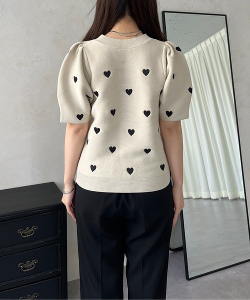 prose verse（プロズヴェール）の「半袖ハート刺繍ニット（ニット/セーター・レディース・ブラック/ベージュ・ﾌﾘ-）」の22枚目の写真