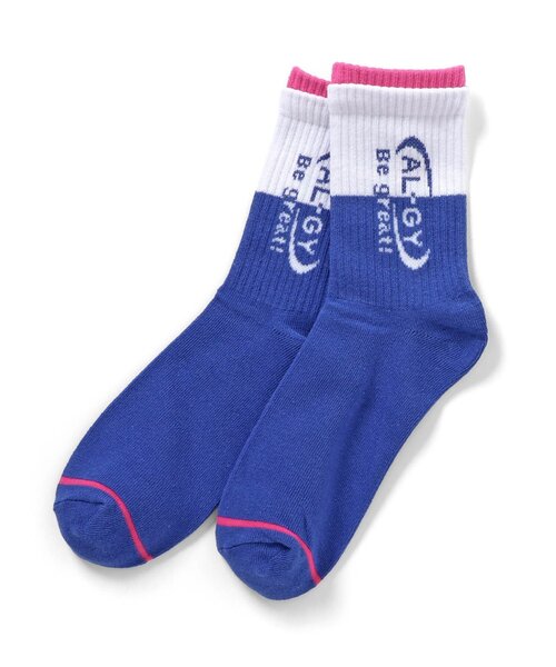 algy(アルジー)の「バイカラークルーソックス(ソックス/靴下・キッズ・グリーン/ブラック/ブルー・21/24)」の3枚目の写真