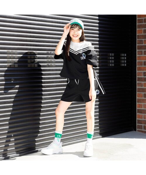 algy(アルジー)の「バイカラークルーソックス(ソックス/靴下・キッズ・グリーン/ブラック/ブルー・21/24)」の4枚目の写真