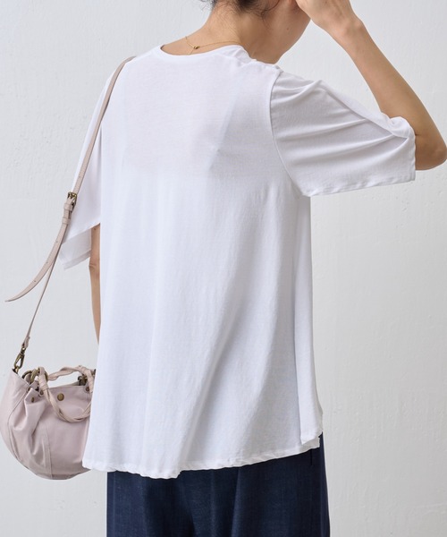 BEARDSLEY（ビアズリー）の「強撚フレアーTシャツ（Tシャツ/カットソー・レディース・ホワイト/ブラック・FREE）」の5枚目の写真