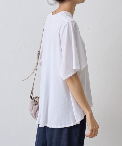 BEARDSLEY（ビアズリー）の「強撚フレアーTシャツ（Tシャツ/カットソー・レディース・ホワイト/ブラック・FREE）」の7枚目の写真